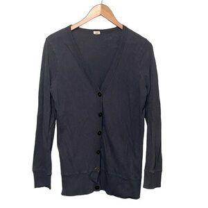 J.Crew Long Sleeve Button Front Cardigan, Gray, womens size small, 100% cotton